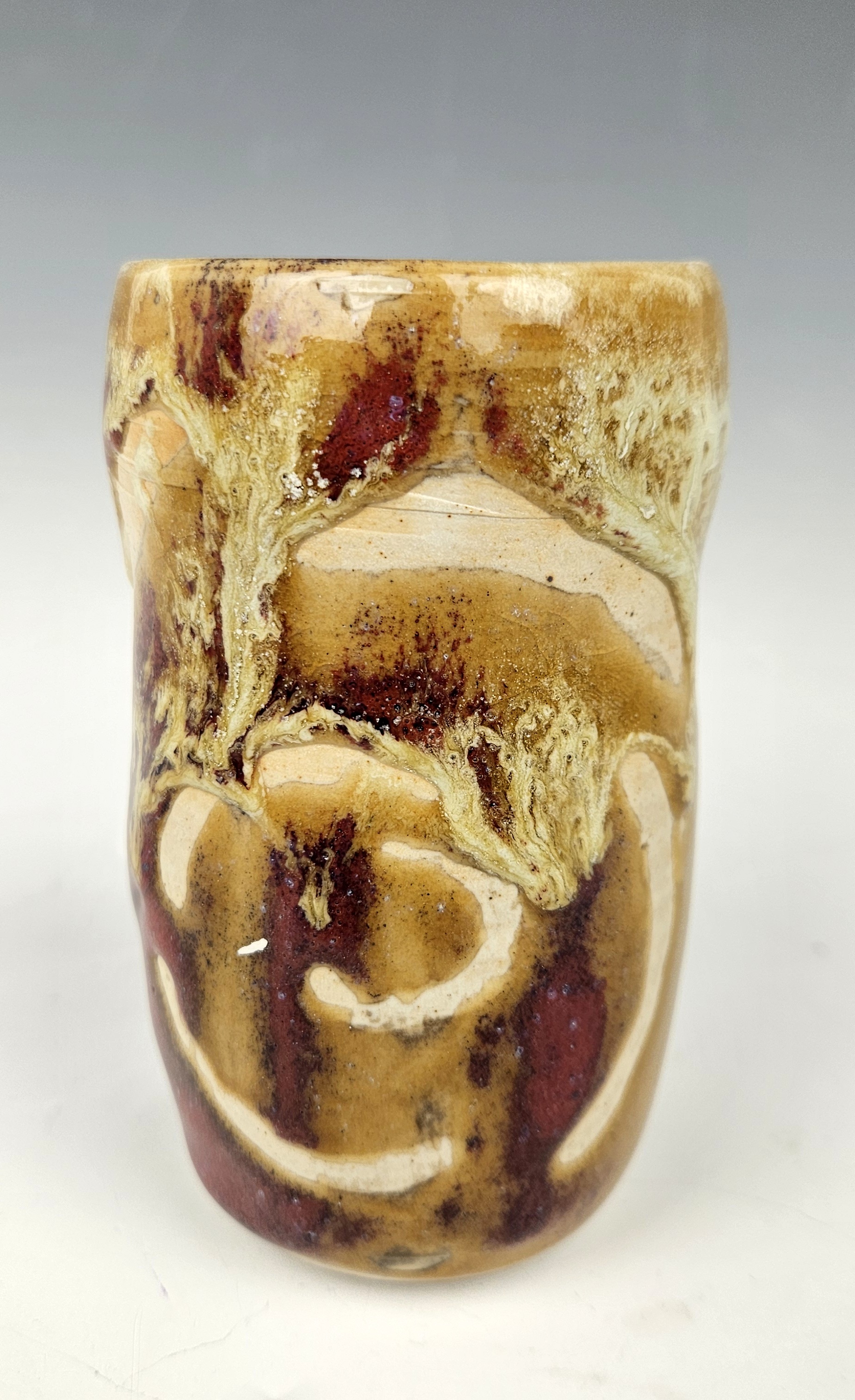 Glaze x over glaze Y - after Cone 10 firing