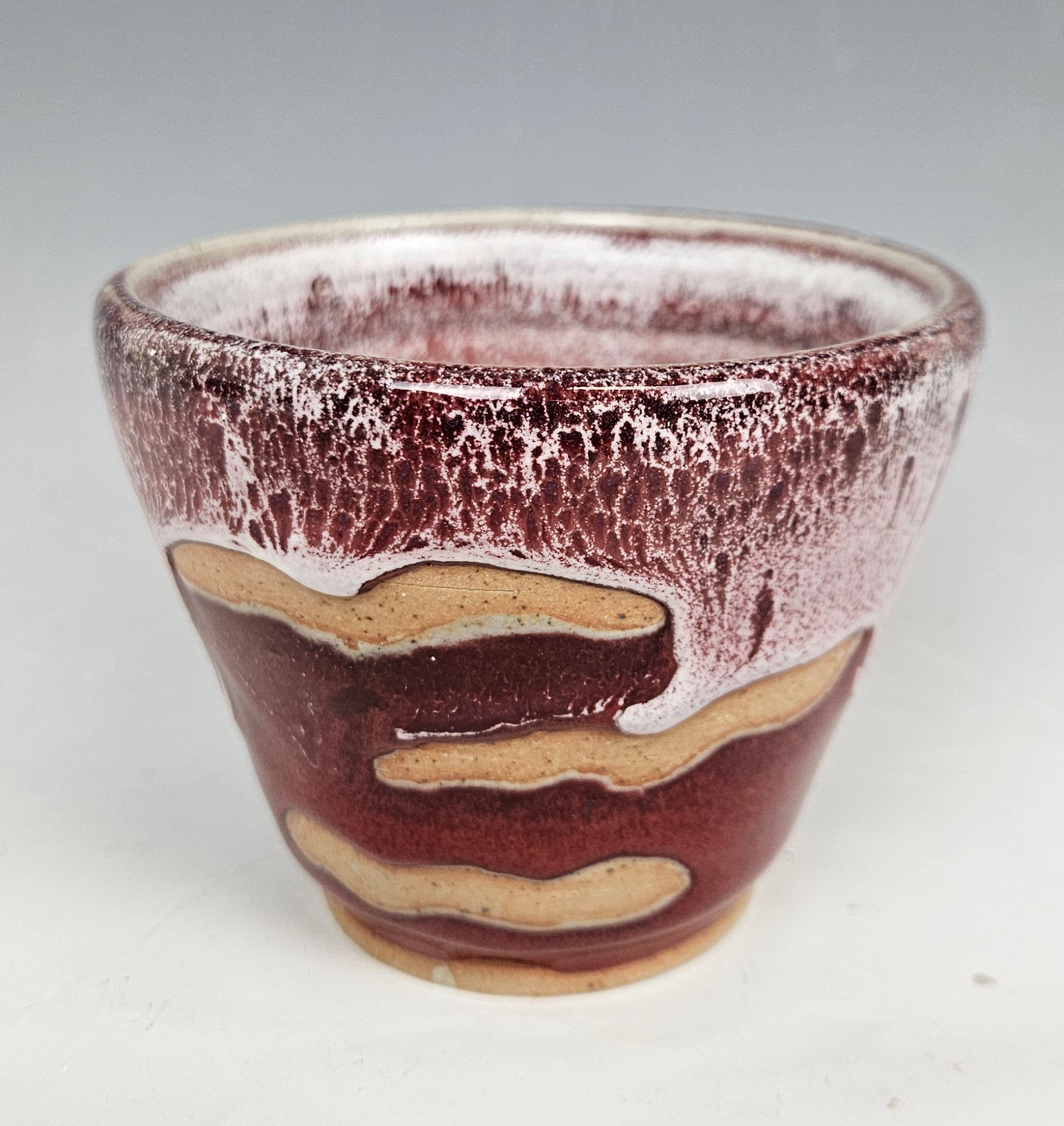 Glaze x over glaze Y - after Cone 10 firing