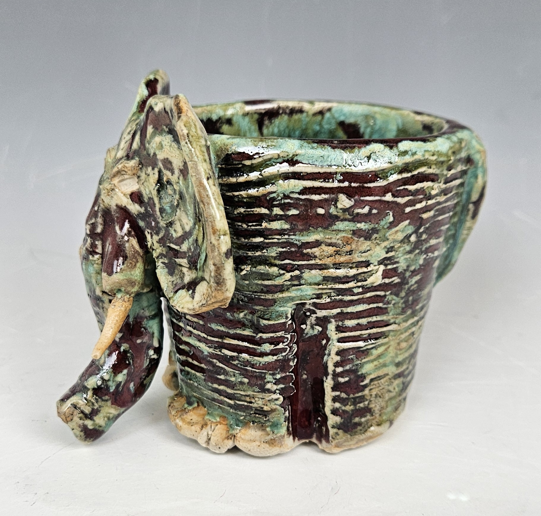 Glaze x over glaze Y - after Cone 10 firing